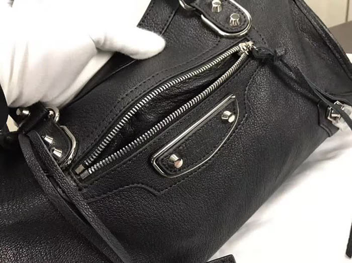BALENCIAG巴黎世家 原單品質 經典機車 原版山羊皮銀邊 包邊五金款 手提肩背斜挎包  BL1414